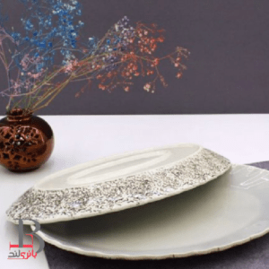 دیس پلو خوری طرح مرمر خاکستری